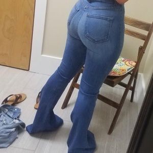 Retro high waist bell bottoms with high stretch size 13